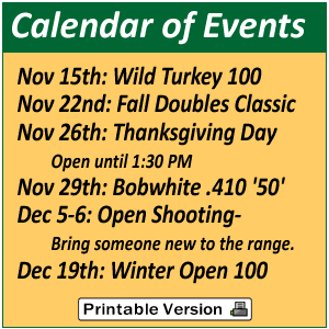 Calendar of Events at Ravenwood