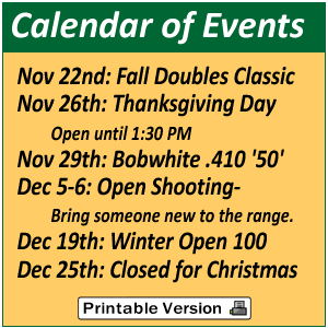 Calendar of Events