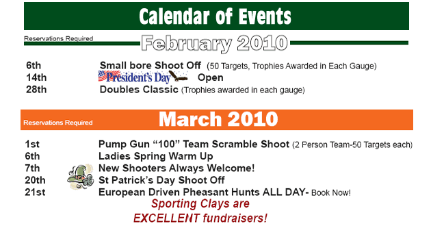 Ravenwood Calendar of Events