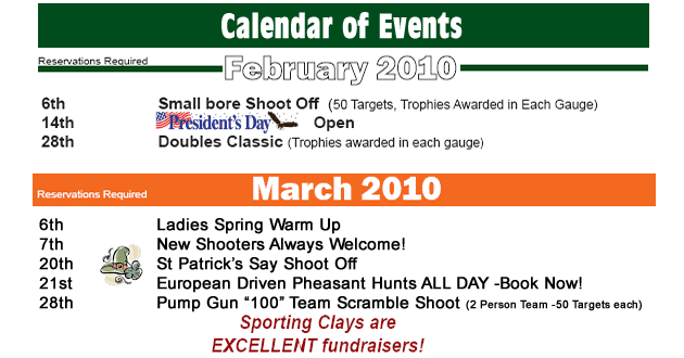 Ravenwood Calendar of Events