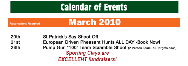 Ravenwood Calendar of Events