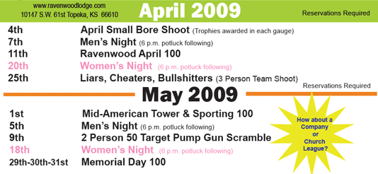 Ravenwood Calendar of Events
