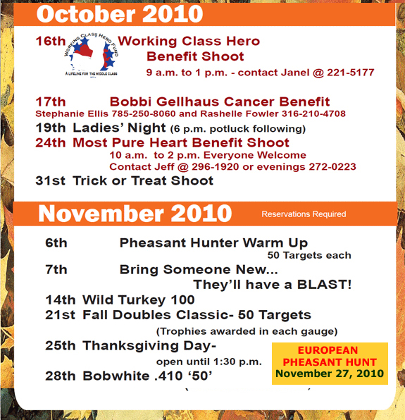 Ravenwood Calendar of Events